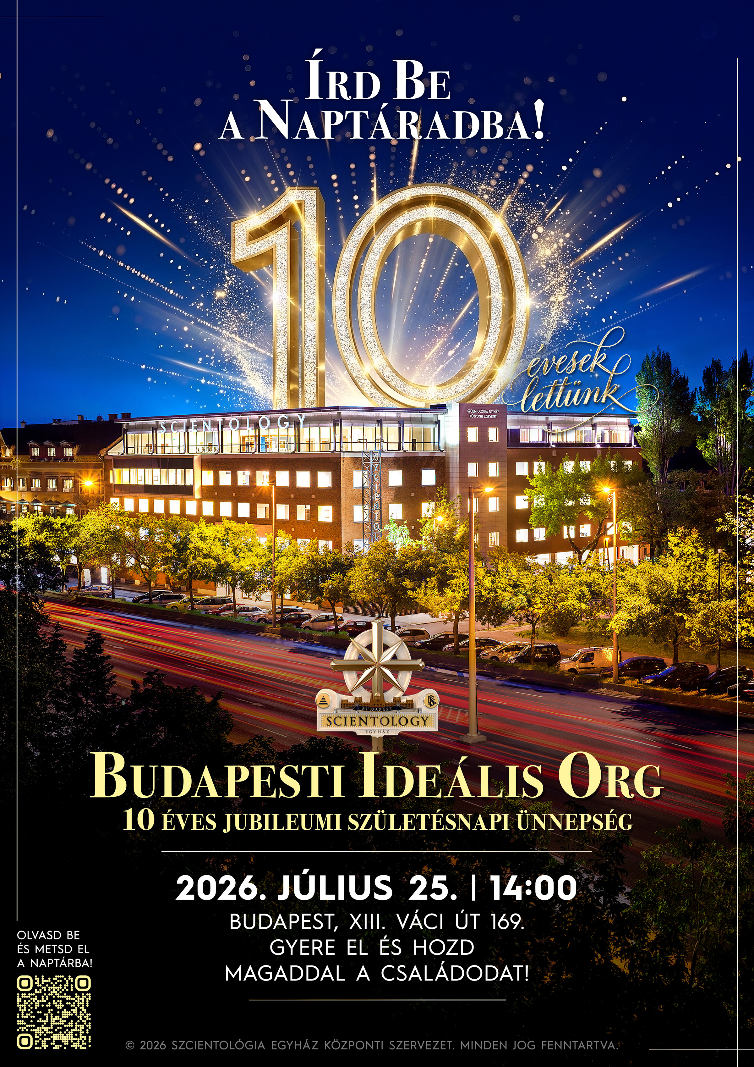 Budapesti Ideális Org 10 éves jubileumi plakát